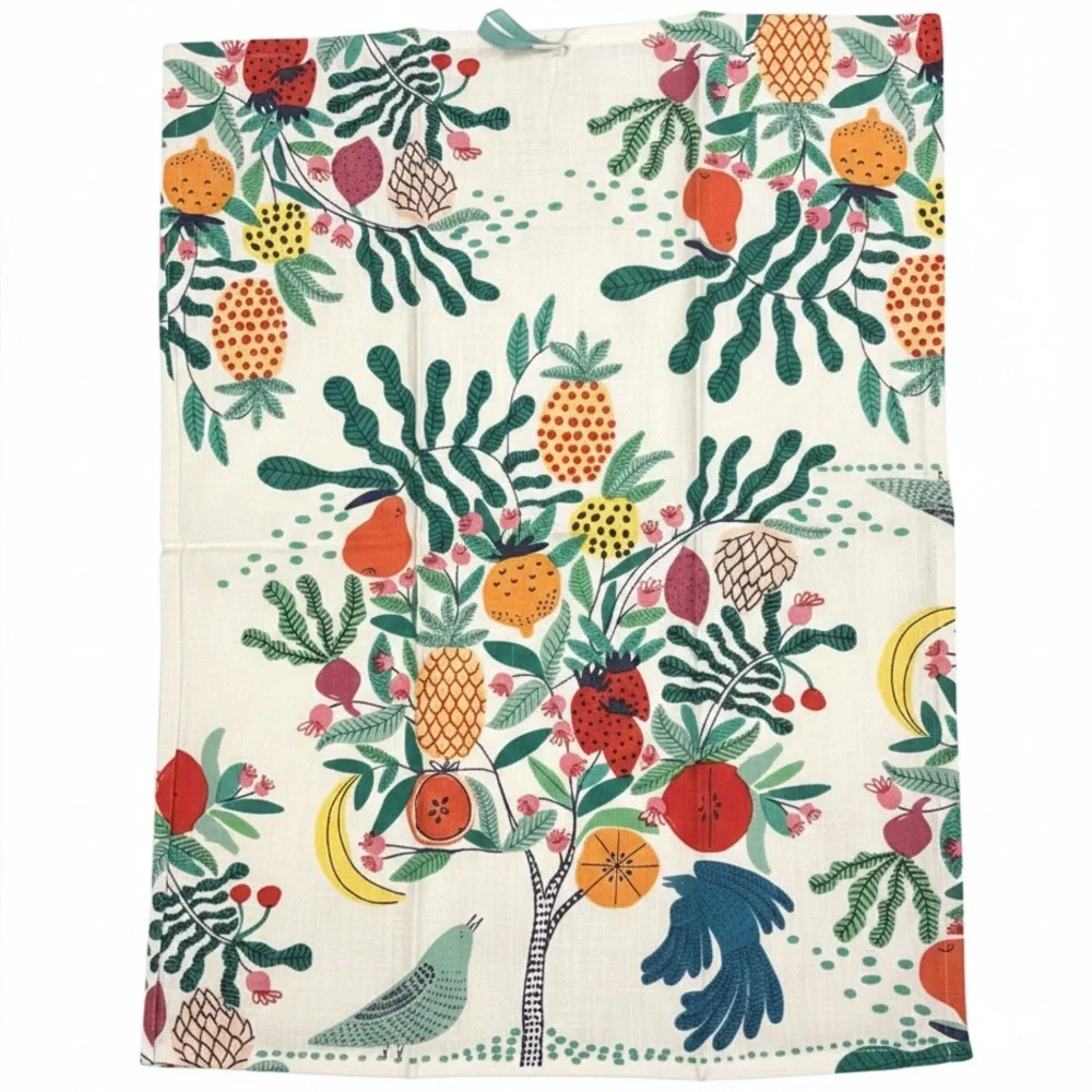 Anthropologie NWT Fruit Tree Kaleidoscope Dish Towel: Retired and Very Rare